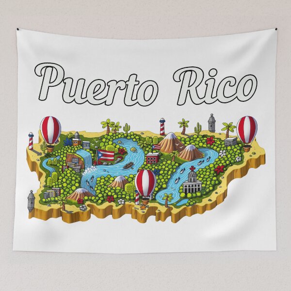 Aperçu de l'œuvre Carte des Boricua de Porto Rico créée et vendue par underheaven.