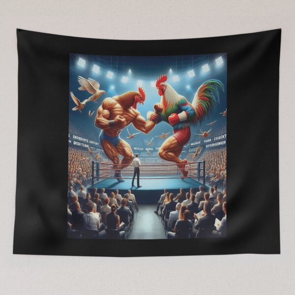 Item preview, Epic Rooster Wrestling Match in Arena	 designed and sold by flowereamj.