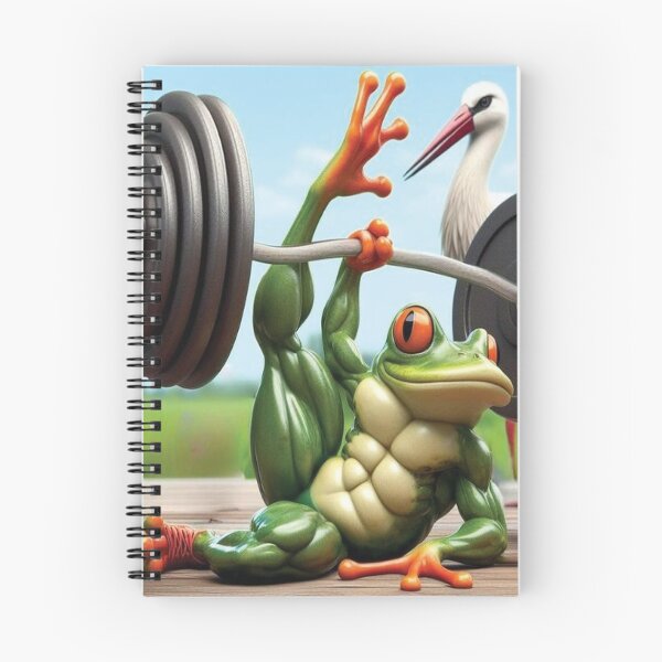Item preview, Buff Frog Weightlifting Under Watchful Stork	 designed and sold by flowereamj.