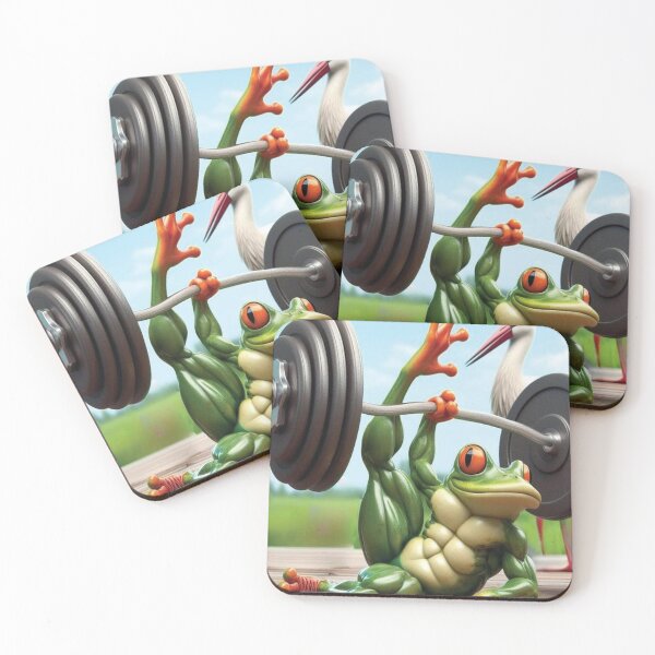 Item preview, Buff Frog Weightlifting Under Watchful Stork	 designed and sold by flowereamj.