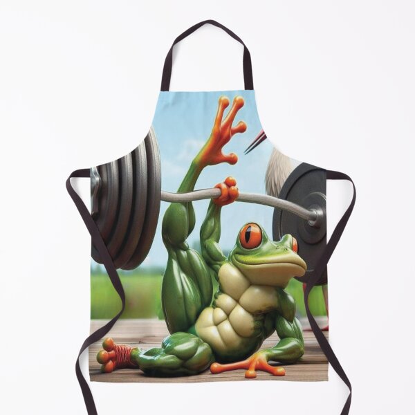 Item preview, Buff Frog Weightlifting Under Watchful Stork designed and sold by flowereamj.