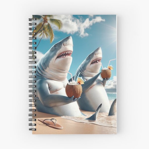 Item preview, Sharks Relaxing with Coconut Drinks on the Beach	 designed and sold by flowereamj.