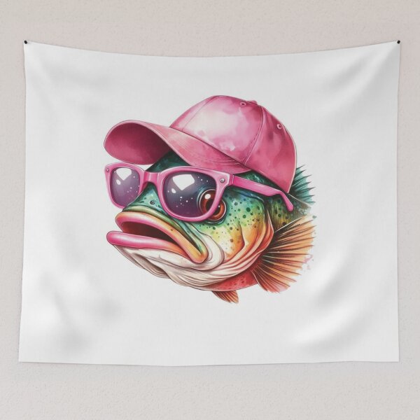 Artikelvorschau, Cooler Fisch mit rosa Hut und Sonnenbrille entworfen und verkauft von flowereamj.