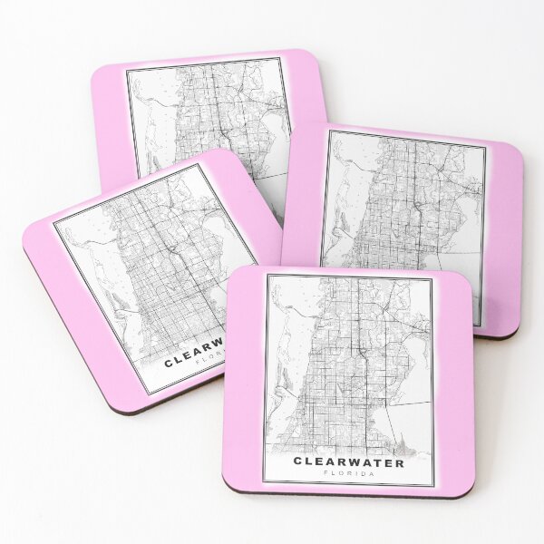 Item preview, Minimalist Pink Clearwater Map designed and sold by Tamas Das.