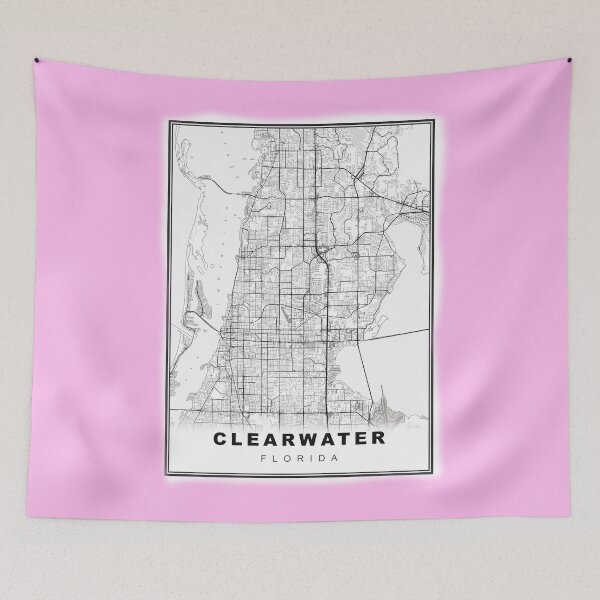 Item preview, Minimalist Pink Clearwater Map designed and sold by Tamas Das.