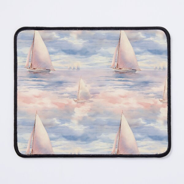 Item preview, Watercolor Sailboat Ocean Dreamy Sunset Patterns designed and sold by Mandie Kuo.