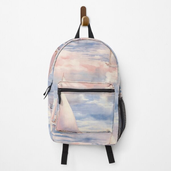 Item preview, Watercolor Sailboat Ocean Dreamy Sunset Patterns designed and sold by Mandie Kuo.