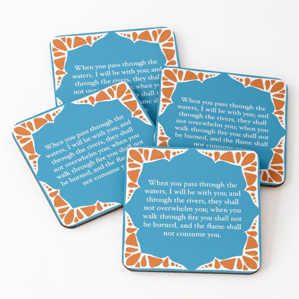 Item preview, (Isaiah 43:2) Elegant Spanish Tiles Inspired Bible Verse Art  designed and sold by Mayalight.