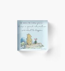 Classic Winnie The Pooh PRINTABLE, As soon as I saw you I knew a grand adventure was about to happen, Kids Wall Art, Boys Nursery Decor Blue Acrylic Block