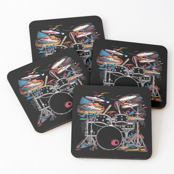 Item preview, Dynamic Drum Kit Rhythmic T-Shirt designed and sold by MerchMasterPL.