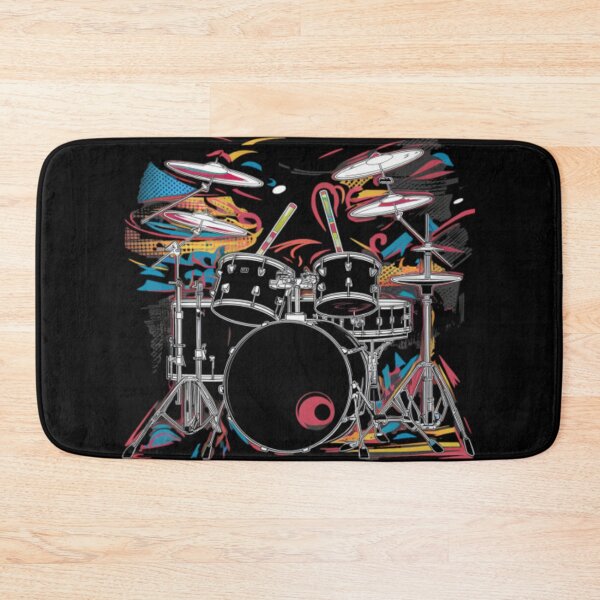 Item preview, Dynamic Drum Kit Rhythmic T-Shirt designed and sold by MerchMasterPL.