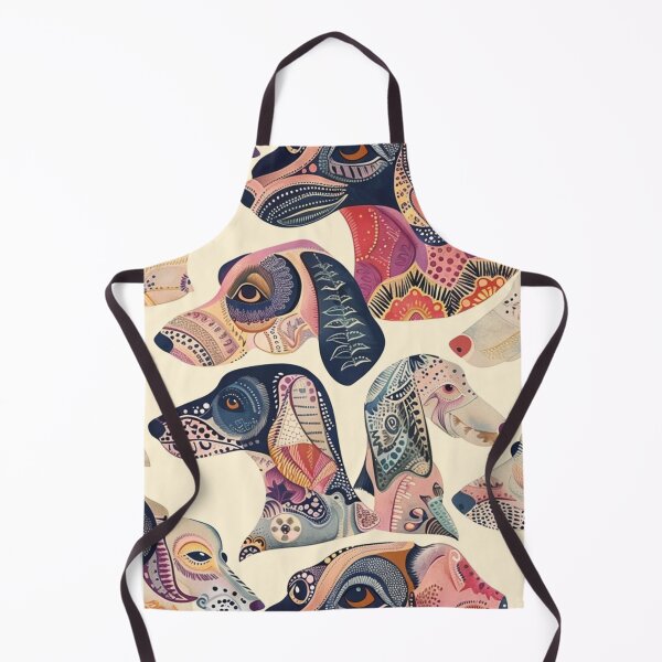 Item preview, Colorful Dog Delight in retro- boho style designed and sold by Karma-Koutur.