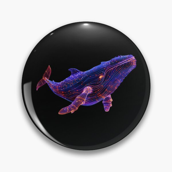 Item preview, Ballena espacial con espirógrafo de neón designed and sold by AI-Only Creations.