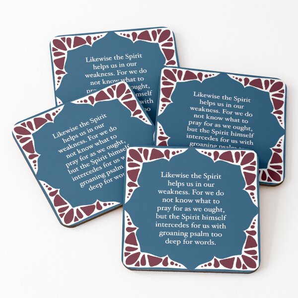 Item preview, (Romans 8:26) Elegant Spanish Tiles Inspired Bible Verse Art  designed and sold by Mayalight.