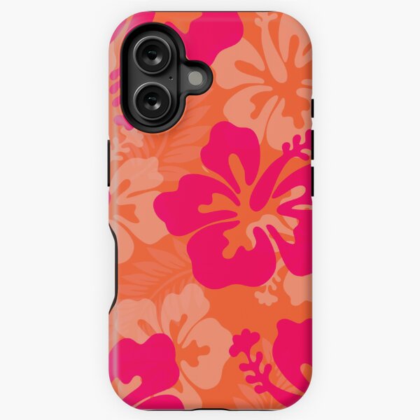 Aperçu de l'œuvre Fleurs d'hibiscus topiques roses et oranges créée et vendue par CharmCitySweet.