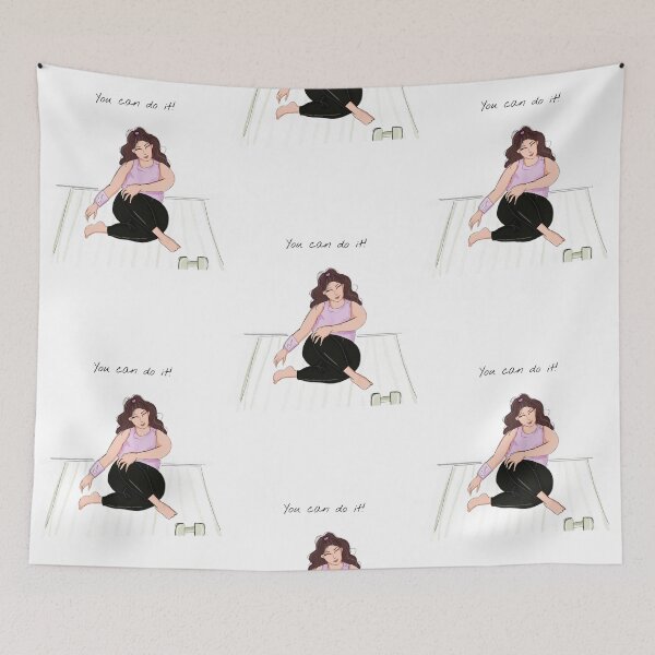 Item preview, you can do it, yoga, gym, workout, designed and sold by Meghaillustrat.