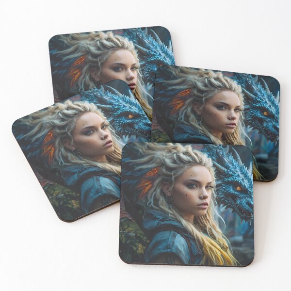 Item preview, Blonde Girl with her Blue Dragon v4 designed and sold by Marcicev-Bojan.