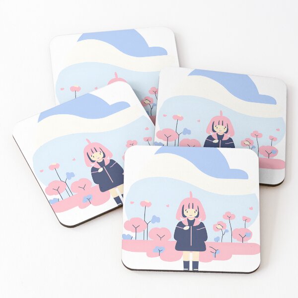 Item preview, Cute Cartoon Girl in Pastel Landscape - Whimsical and Adorable Illustration designed and sold by Aqmean.