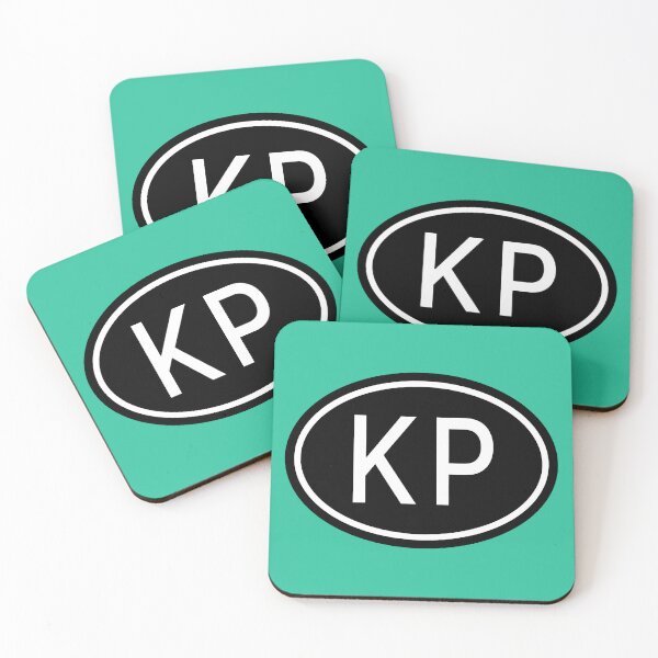 Item preview, KP Initials Monogram Oval White Letters designed and sold by Jeallan Designs.