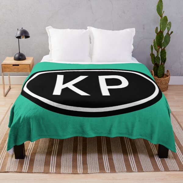 Item preview, KP Initials Monogram Oval White Letters designed and sold by Jeallan Designs.