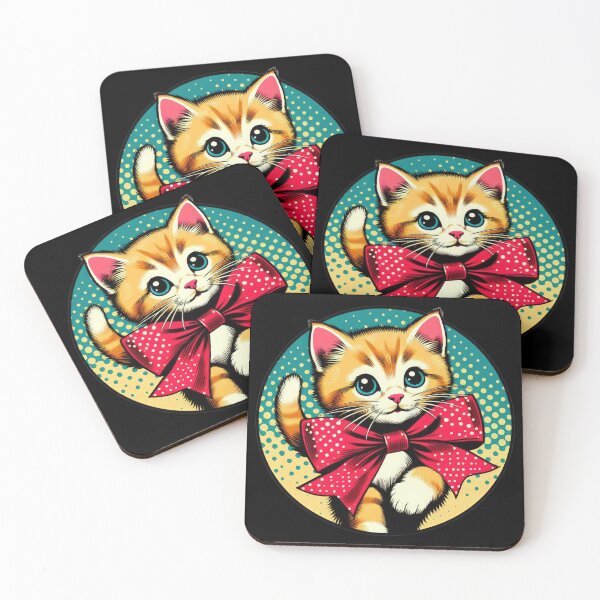 Item preview, vintage reddish kitti wearing Red bow`at points designed and sold by Expressions-Sel.