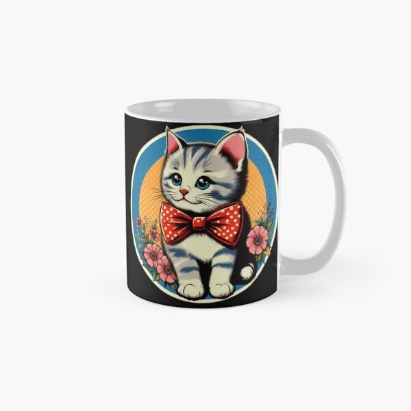 Item preview, vintage kitti wearing Red bow`at points and flowers designed and sold by Expressions-Sel.