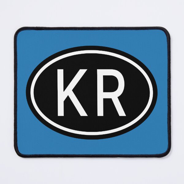 Item preview, KR Initials Monogram Oval White Letters designed and sold by Jeallan Designs.