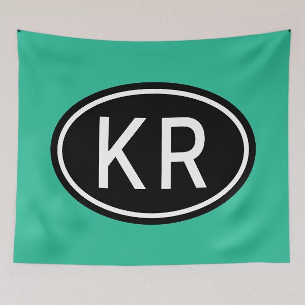 Item preview, KR Initials Monogram Oval White Letters designed and sold by Jeallan Designs.