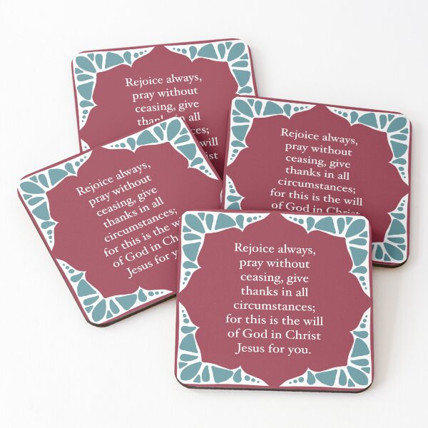 Item preview, (1 Thessalonians 5:16-18) Elegant Spanish Tiles Inspired Bible Verse Art  designed and sold by Mayalight.