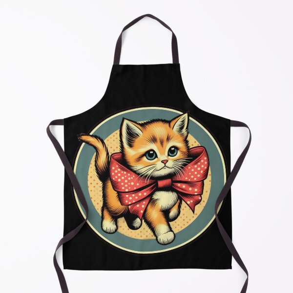 Item preview, sweet orange vintage kitti wearing big red bows designed and sold by Expressions-Sel.