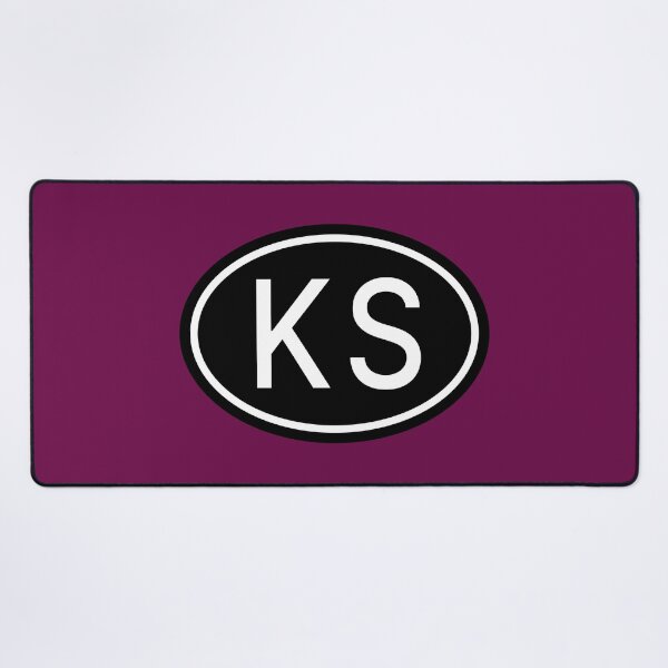 Item preview, KS Initials Monogram Oval White Letters designed and sold by Jeallan Designs.