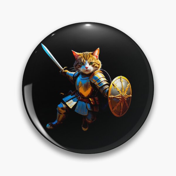 Item preview, Cat in medieval armor with sword designed and sold by artwaves.