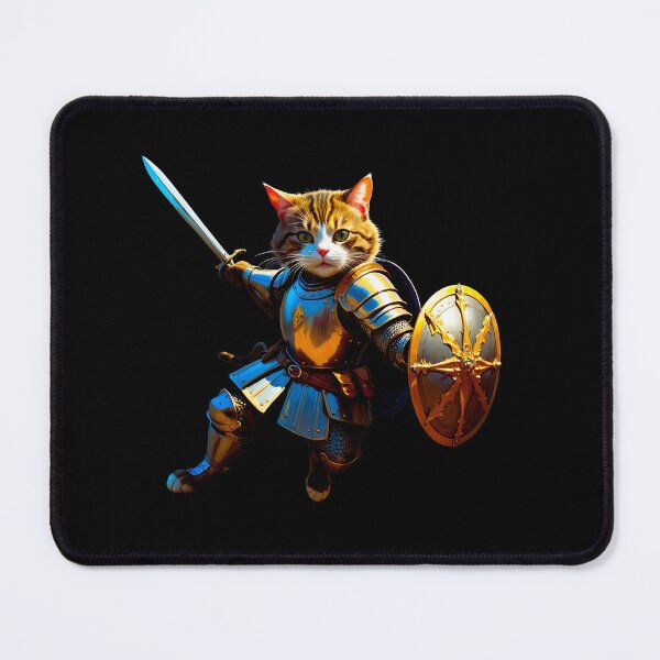Item preview, Cat in medieval armor with sword designed and sold by artwaves.