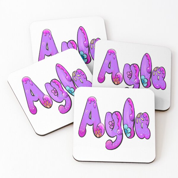 Item preview, Ayla popular girls name woman women’s first name in purple drip calligraphy Ayla designed and sold by Artonmytee.