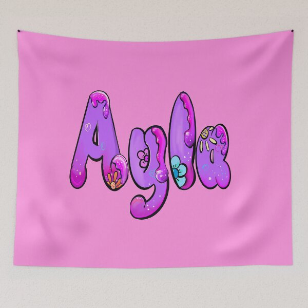 Item preview, Ayla popular girls name woman women’s first name in purple drip calligraphy Ayla designed and sold by Artonmytee.