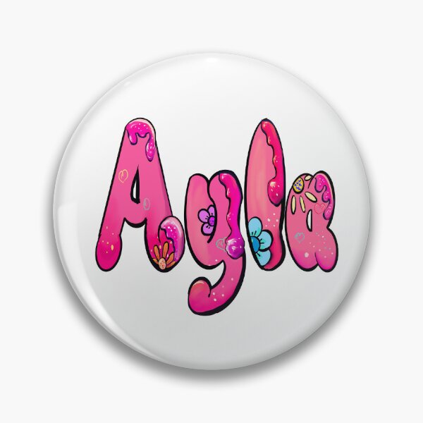 Item preview, Ayla popular girls name woman women’s first name in pink flowers drip calligraphy Ayla designed and sold by Artonmytee.