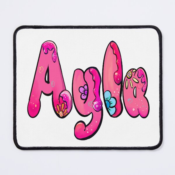 Item preview, Ayla popular girls name woman women’s first name in pink flowers drip calligraphy Ayla designed and sold by Artonmytee.