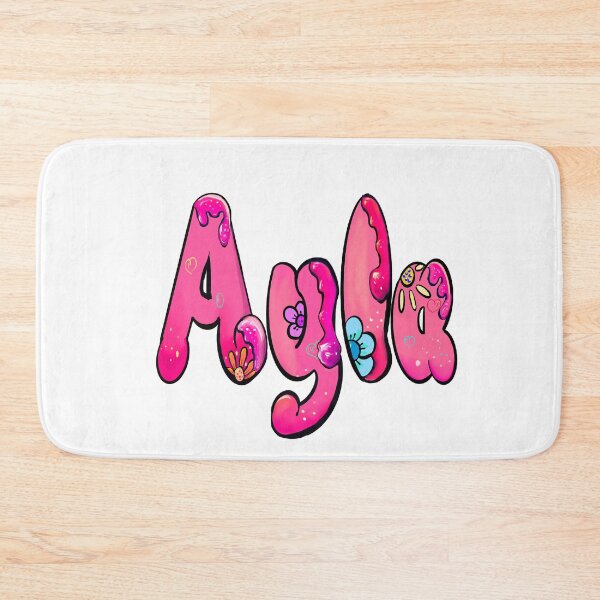 Item preview, Ayla popular girls name woman women’s first name in pink flowers drip calligraphy Ayla designed and sold by Artonmytee.