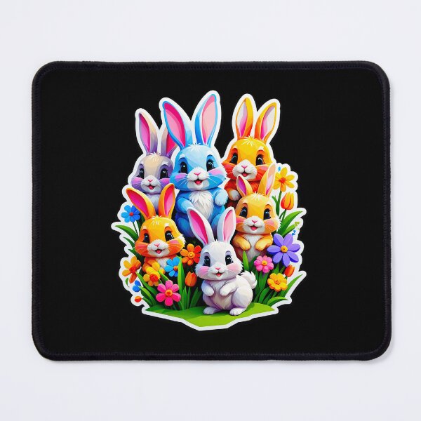 Item preview, Colorful Spring Celebration with Cute Bunnies designed and sold by artwaves.