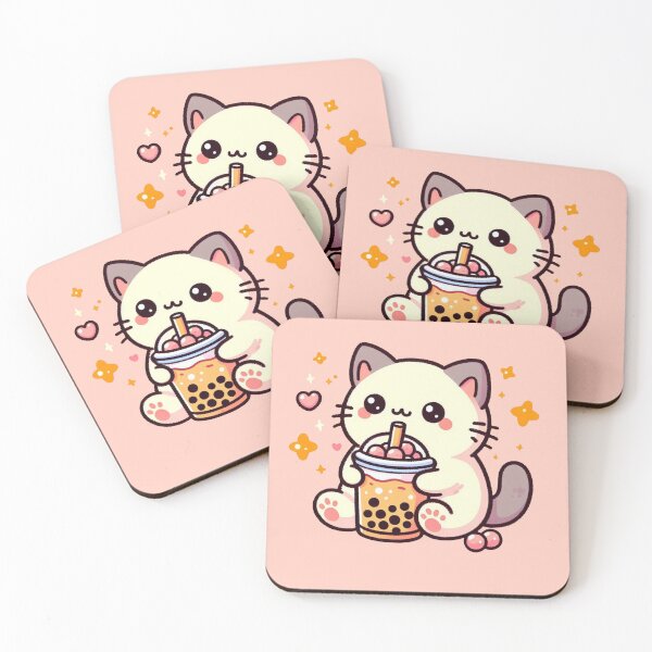 Item preview, Cute Cat Loves Drinking Bubble Tea designed and sold by StylishDesigns_ByJohn.