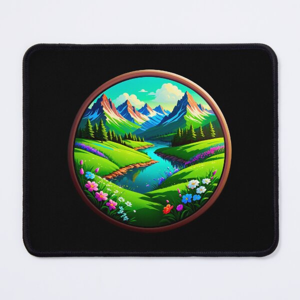 Item preview, Serene Mountain Meadow with Flowing Stream designed and sold by artwaves.