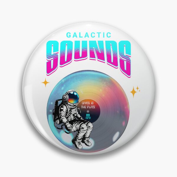 Item preview, Galactic Sounds - colourful astronaut fwearing headphones floating over a vinyl record designed and sold by geetarv.
