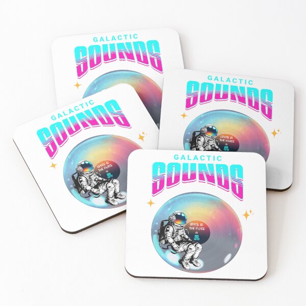 Item preview, Galactic Sounds - colourful astronaut fwearing headphones floating over a vinyl record designed and sold by geetarv.
