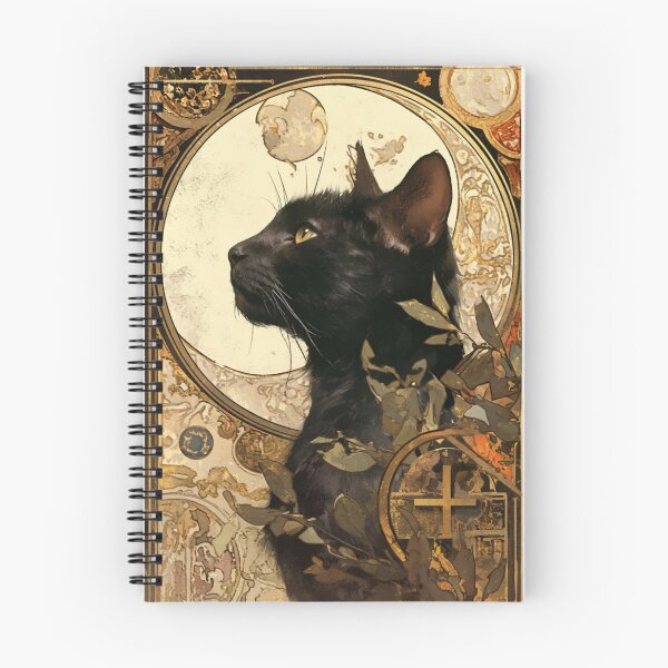 Item preview, Art nouveau Black cat designed and sold by MendaciousMina.