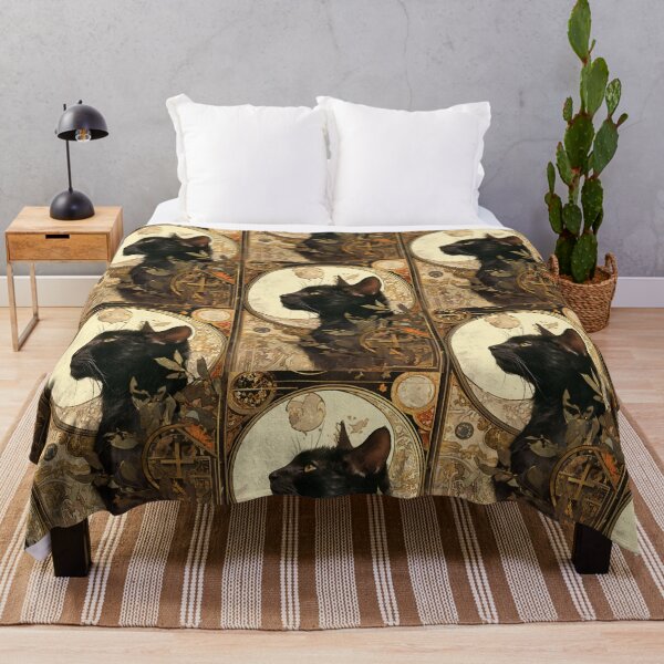 Item preview, Art nouveau Black cat designed and sold by MendaciousMina.