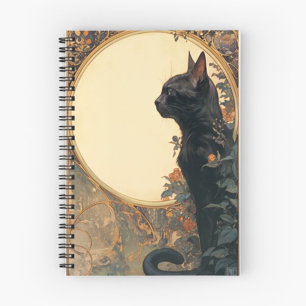 Item preview, Art nouveau Black cat designed and sold by MendaciousMina.