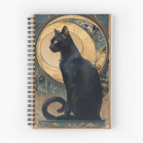 Item preview, Art nouveau Black cat designed and sold by MendaciousMina.
