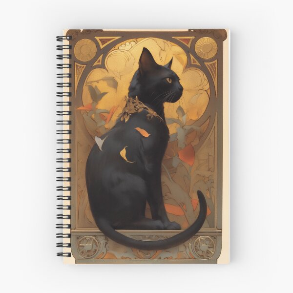 Item preview, Art nouveau Black cat designed and sold by MendaciousMina.