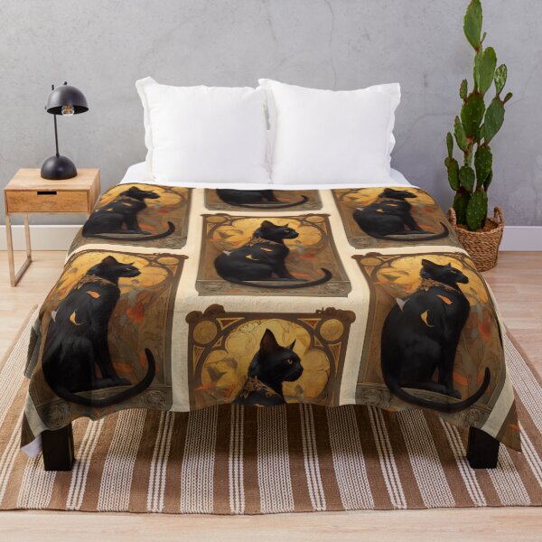 Item preview, Art nouveau Black cat designed and sold by MendaciousMina.