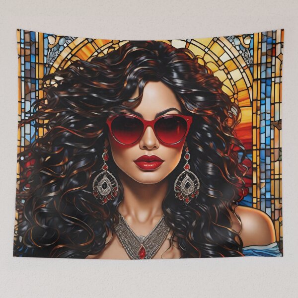 Item preview, WOMAN IN CHURCH STAINED GLASS designed and sold by NikaLim.